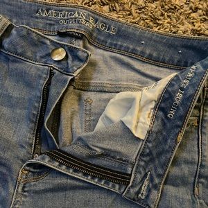 American Eagle ripped skinny high rise jeans